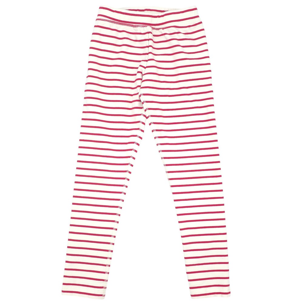 Hanna Andersson Leggings Red White Striped Girls Kids Size 8 130cm 80141